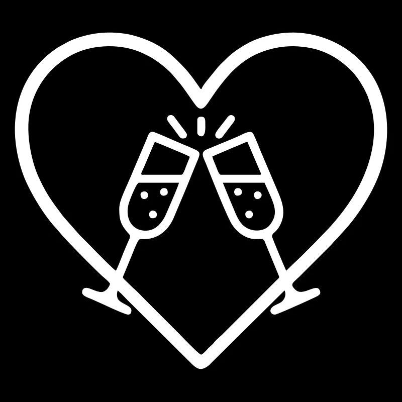 Funkelnde Gläser Herz Toast Bubbles