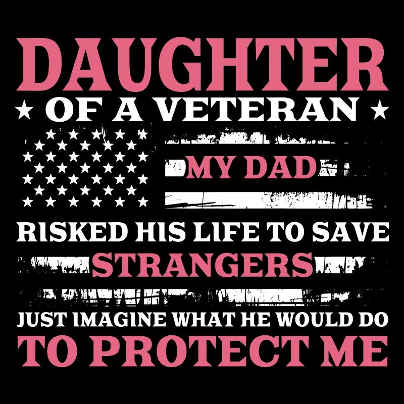 Tochter eines Veteranen US Flagge Rosa