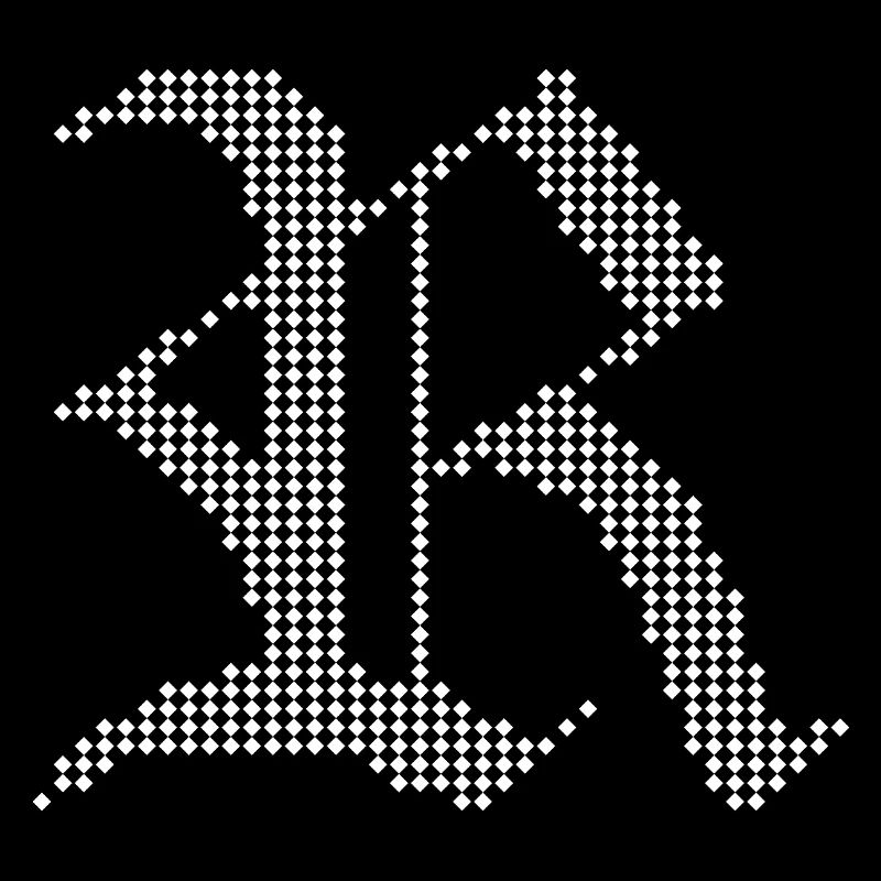 Monochrome Gothic R Pixel Design
