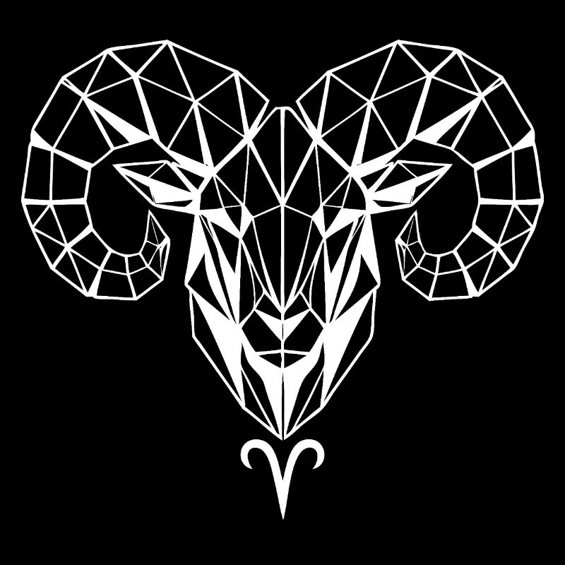 Geometric ram's head