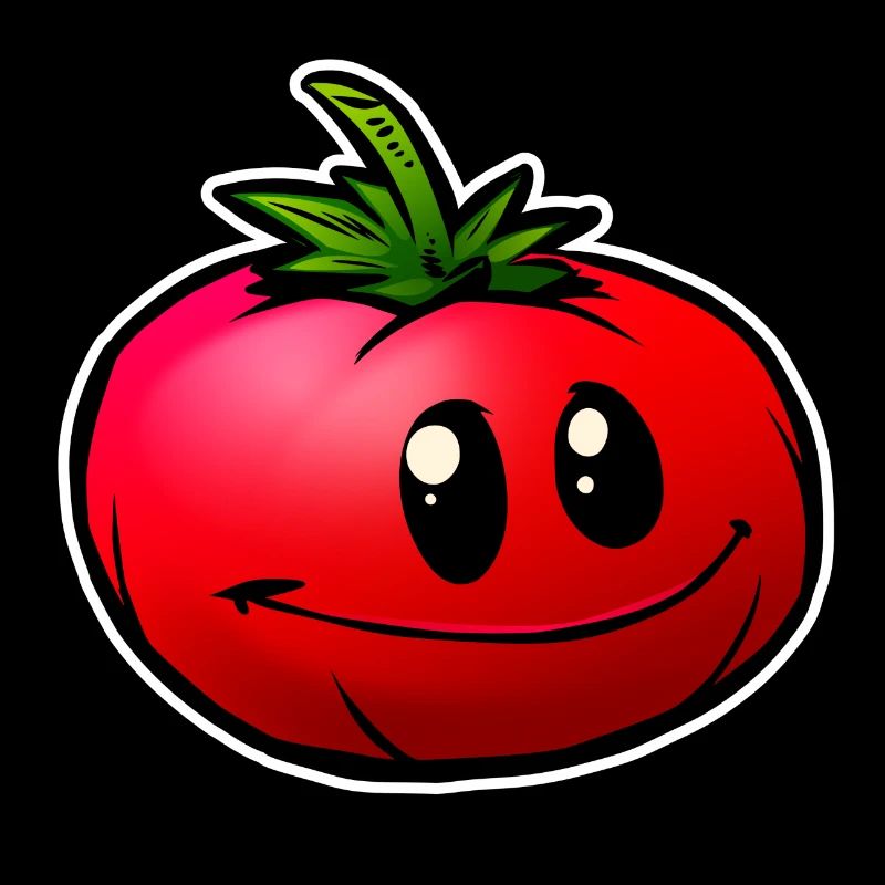 Fröhliche Cartoon Tomate Lächeln