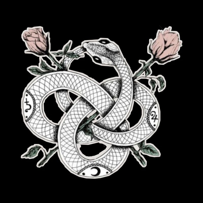 Schlangen-Design mit Rosen