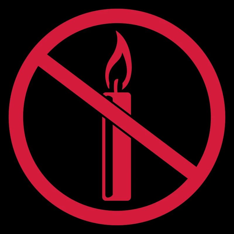 zone forbidden sign no flame fire candle awake