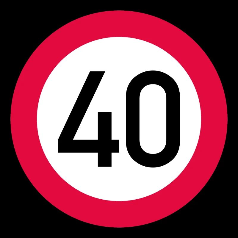 40 ans Attention ! Panneau de signalisation 40 km/h