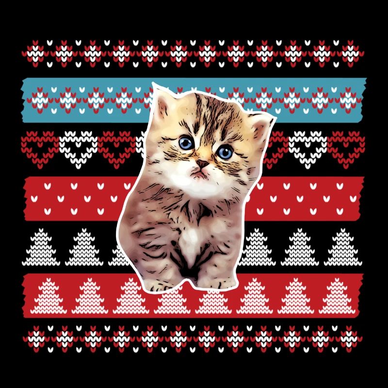 Chat moche de pull de Noël