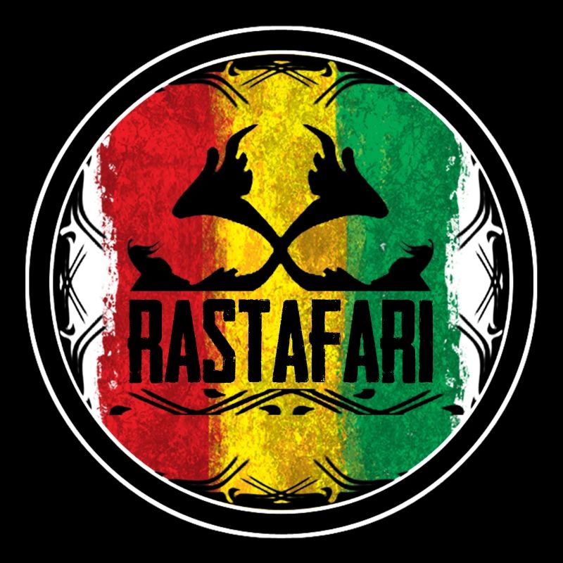 Vibrant Rastafarian emblem with push-up motif
