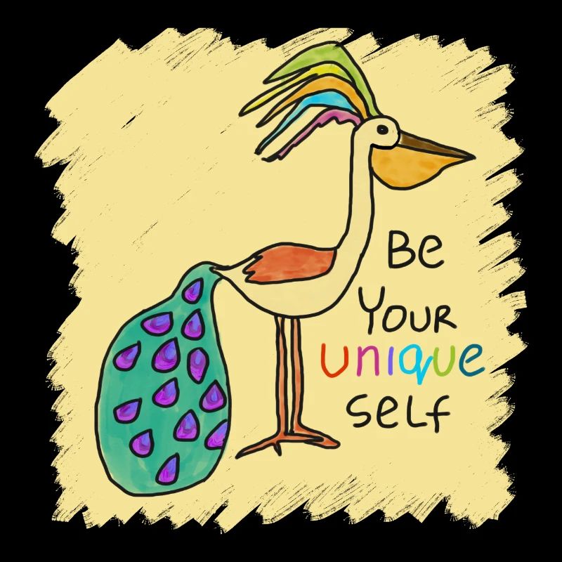 Beautiful bird, funny, special, unique with text