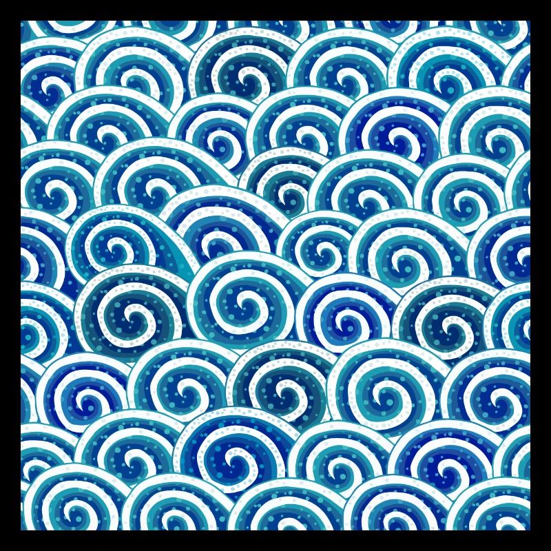 Motif ondulé expressif en bleu
