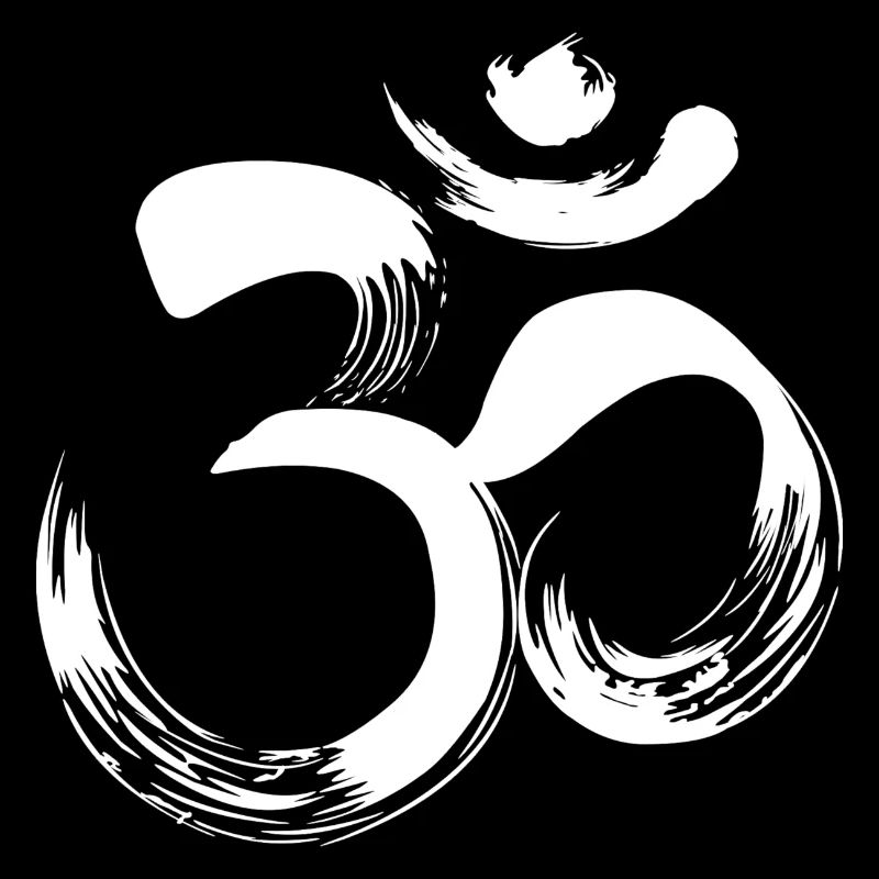 Yoga OM sanskrit blanc