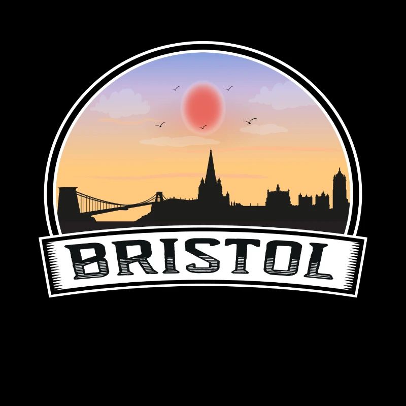 Bristol Angleterre Skyline Vintage Sunset Voyage Souv