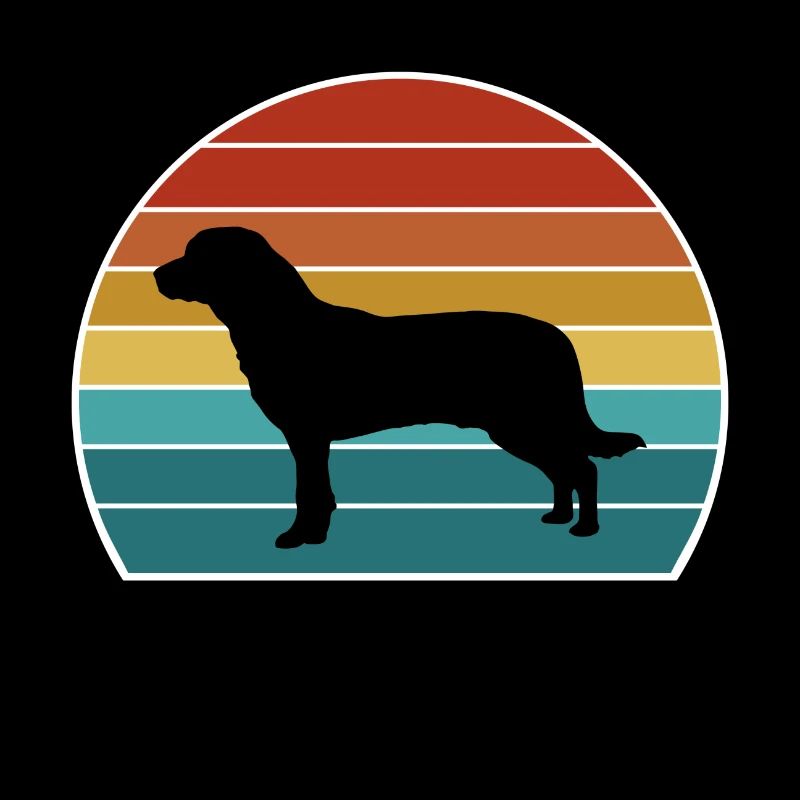 Entlebucher Mountain Dog Silhouette Vintage Sunset