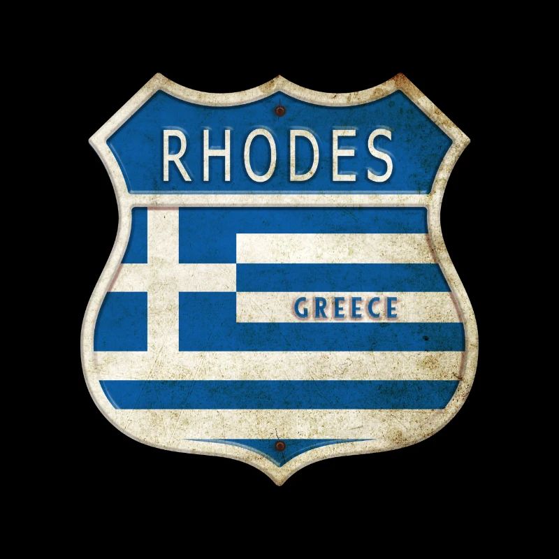 Rhodes Grèce Armoiries Drapeaux Design