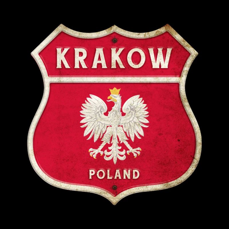 Cracovie Pologne Armoiries Drapeaux Design