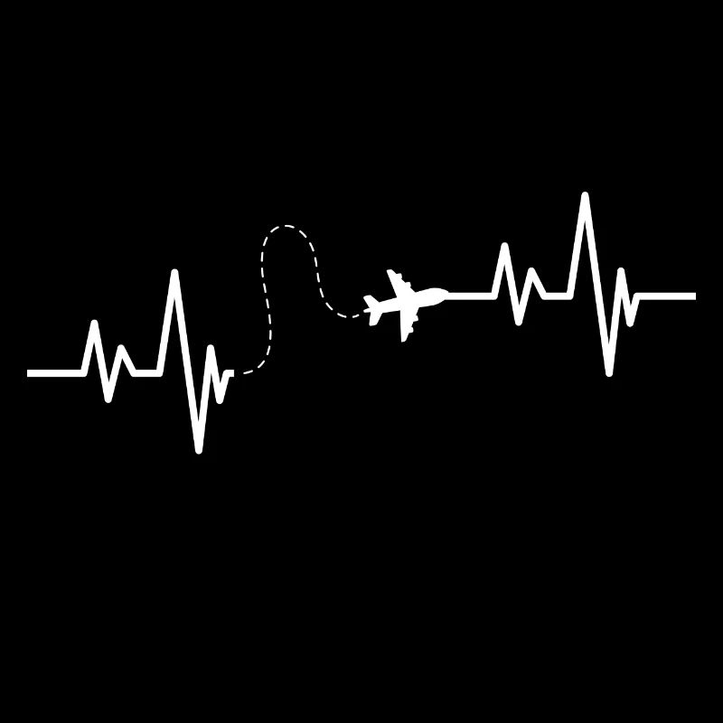 Airplane with heartbeat