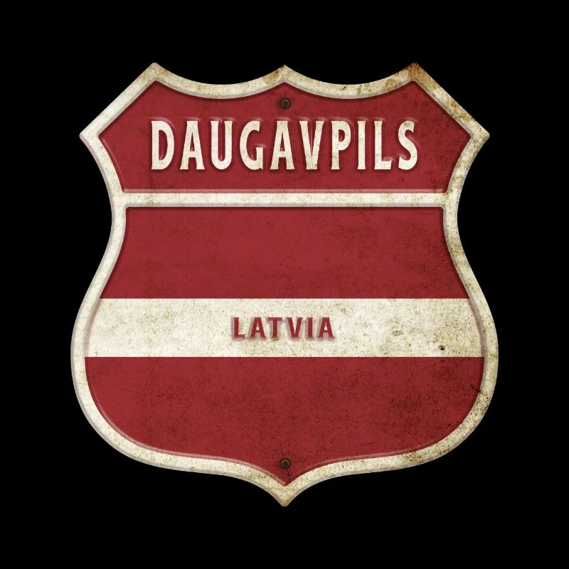 Daugavpils Lettland Wappen Flaggen Design
