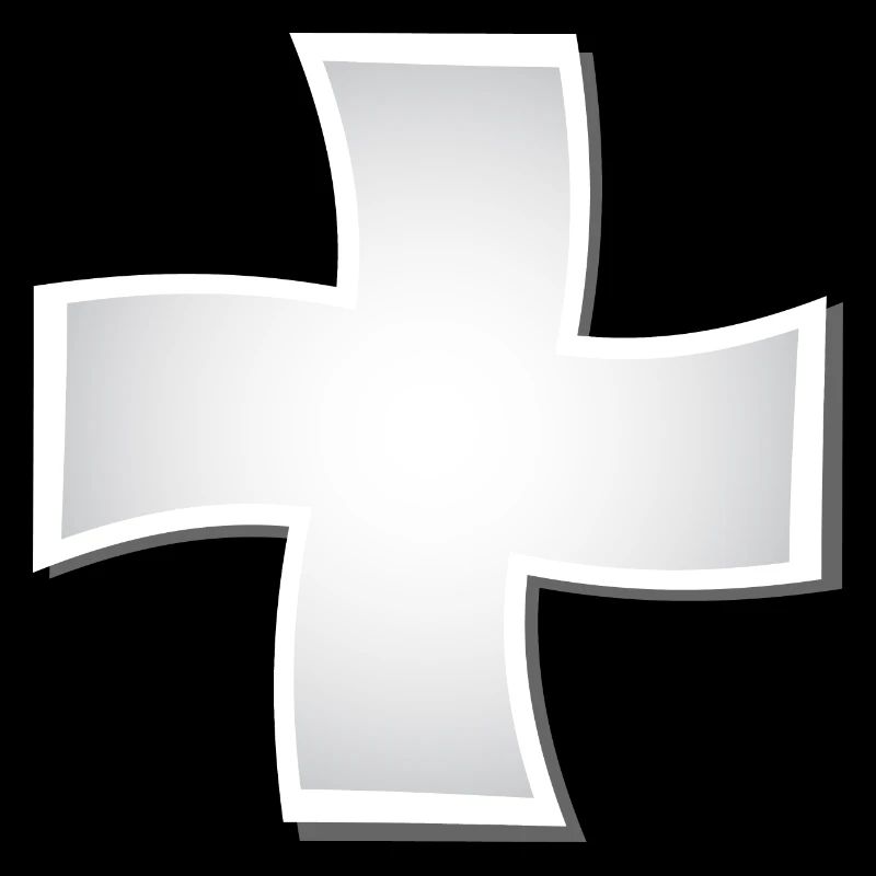 Silver swirling cross