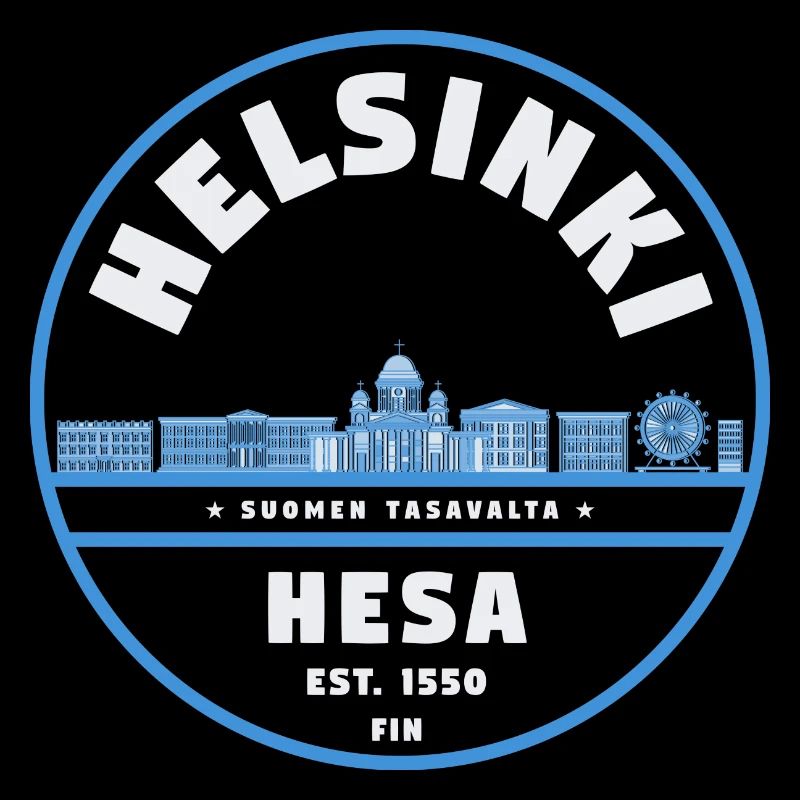 Helsinki Finland Skyline Badge