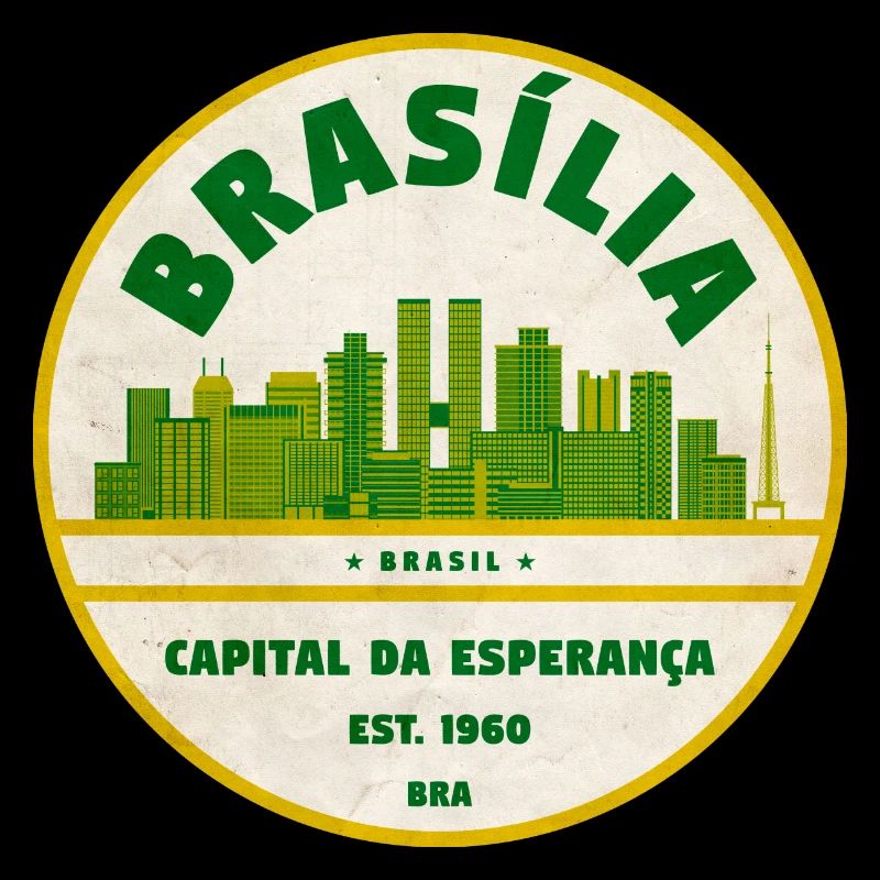 Brasília Skyline Retro Emblem