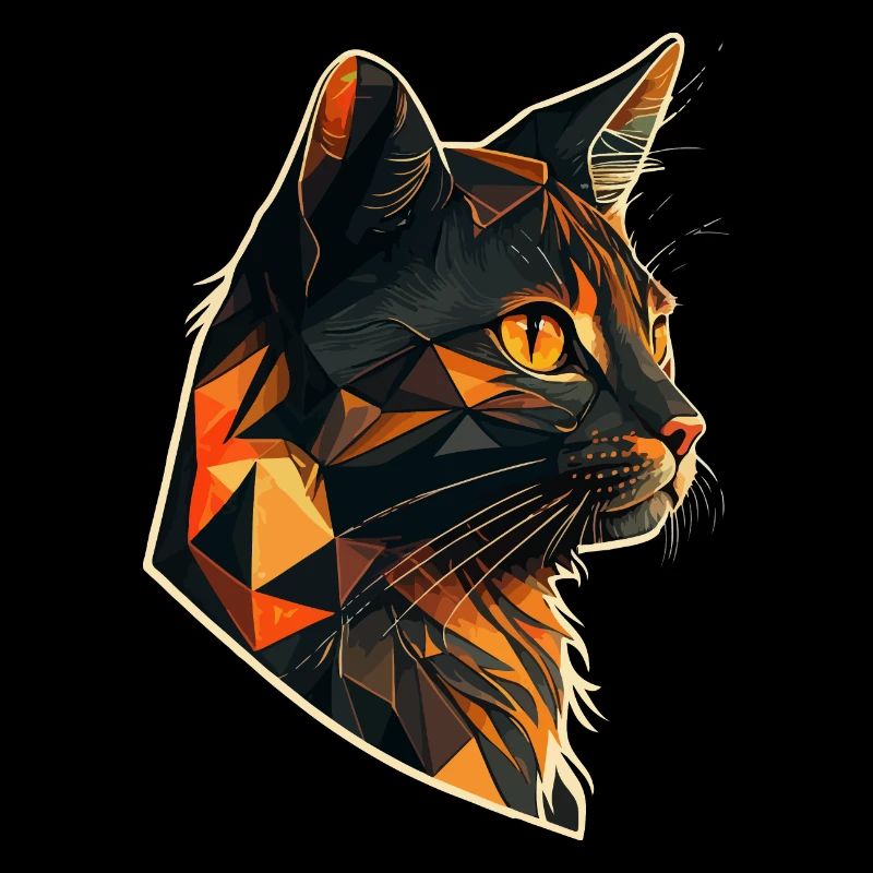 Chat stylisé, Géométrique
