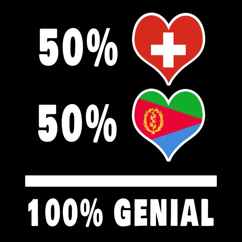 Eritrea und Schweiz 100% Genial Flagge