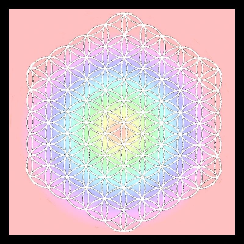 Blume des Lebens weiß - 5. Dimension