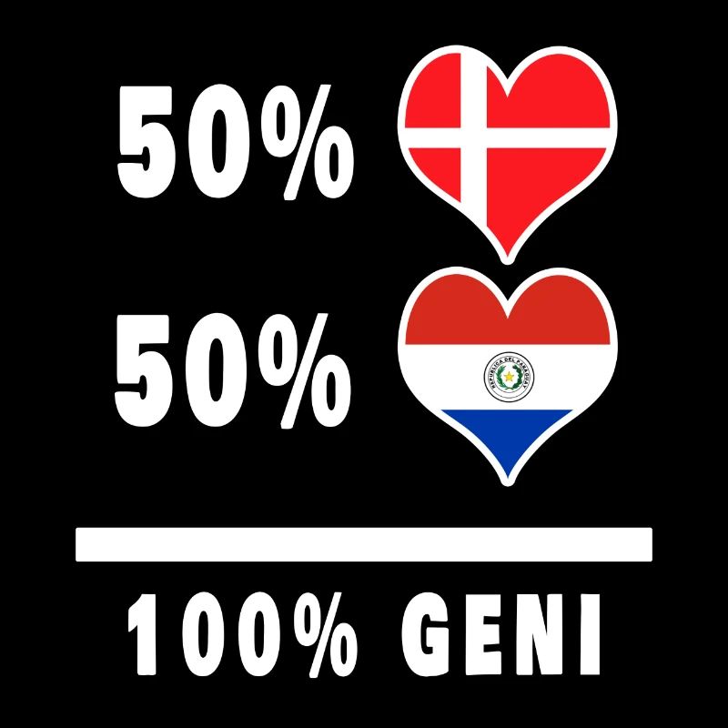 Paraguay and Denmark 100% genius flag