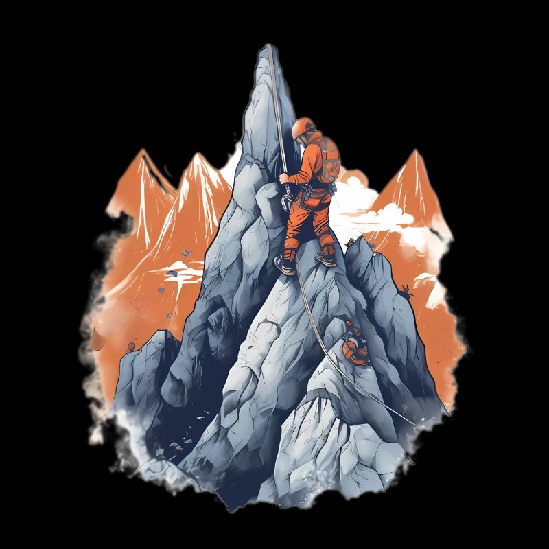 Bergsteiger beim Gipfelaufstieg