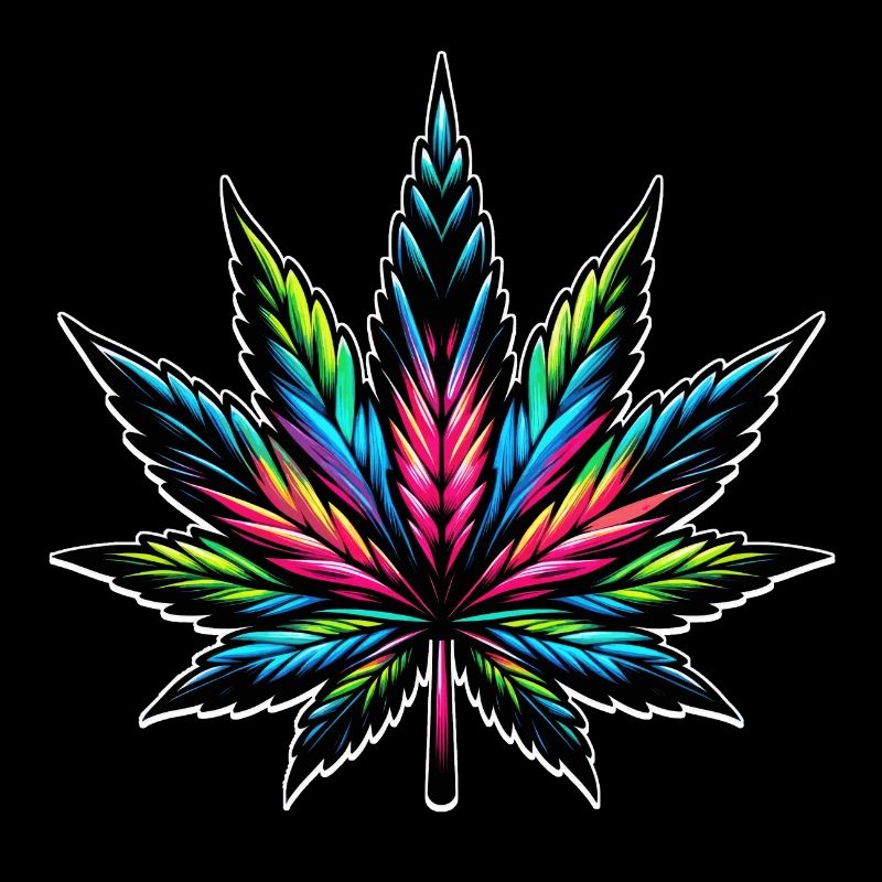 Cannabis Neon psychedelisches Design