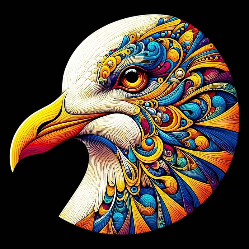 Möwe mit Mandalas verziert