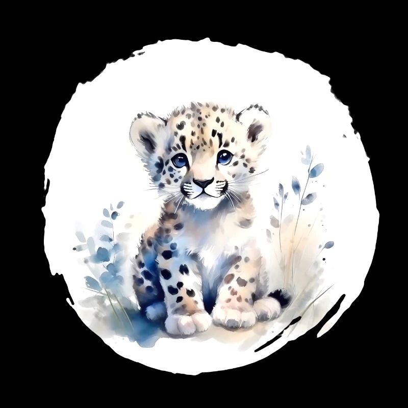 Aquarelle de léopard des neiges