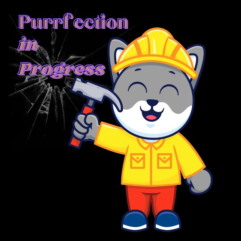 Hardworking Cat in Construction Suit