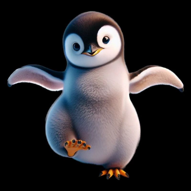A happily dancing penguin