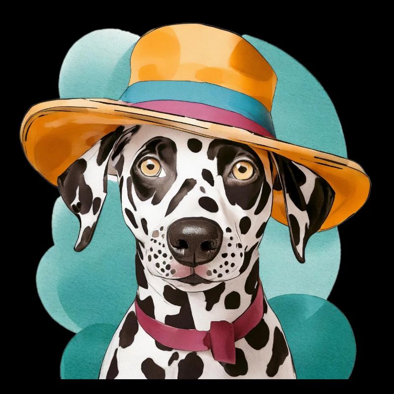Funny Dalmatian with hat