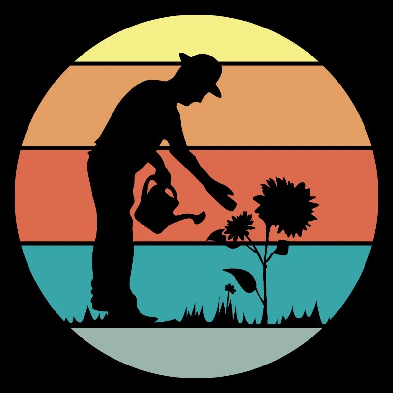 Gärtner retro Pflanzen Sonnenblume icon Garten