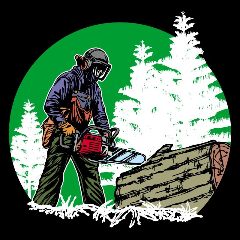 Arbre bûcheron tronçonneuse bois boiserie forêt