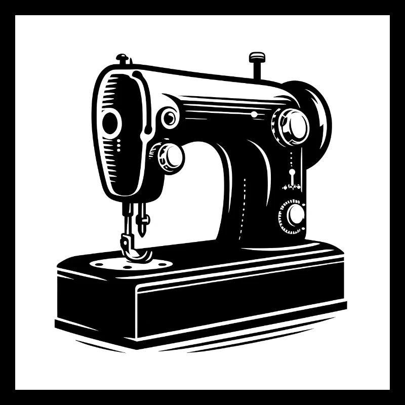 Vintage Sewing Machine Silhouette