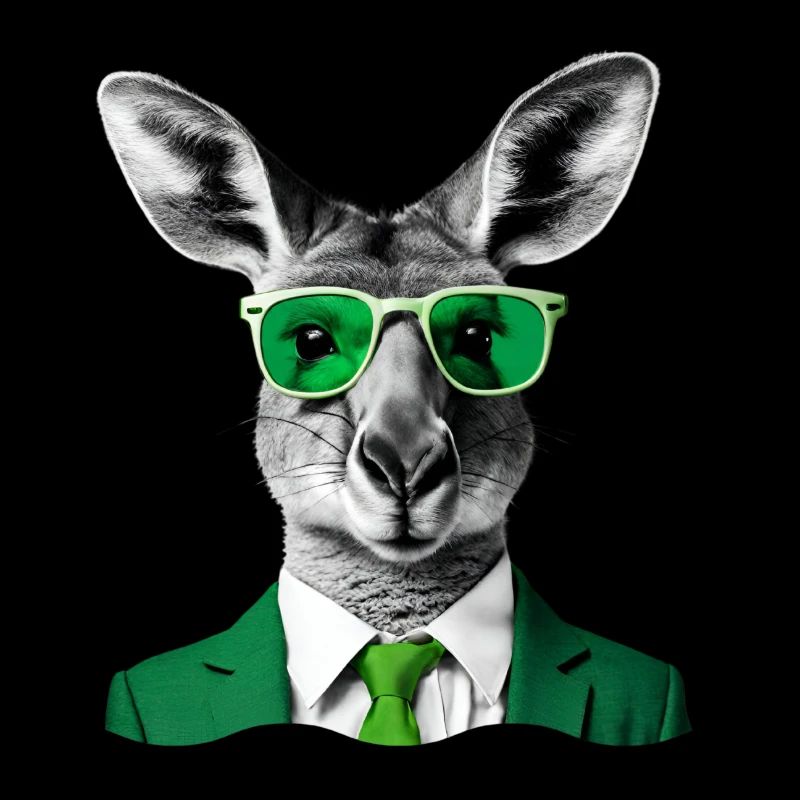 Neon Kangaroo in Green Suit