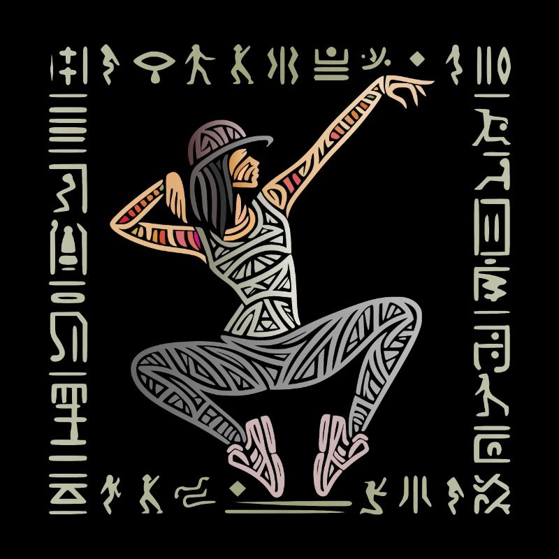 Breakdance woman, hiphop dancer pattern Egypt