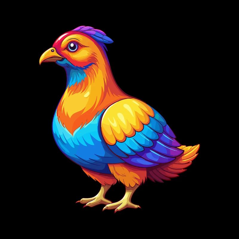 Moorhuhn Bunte Kawaii Cartoon Figur Vogel