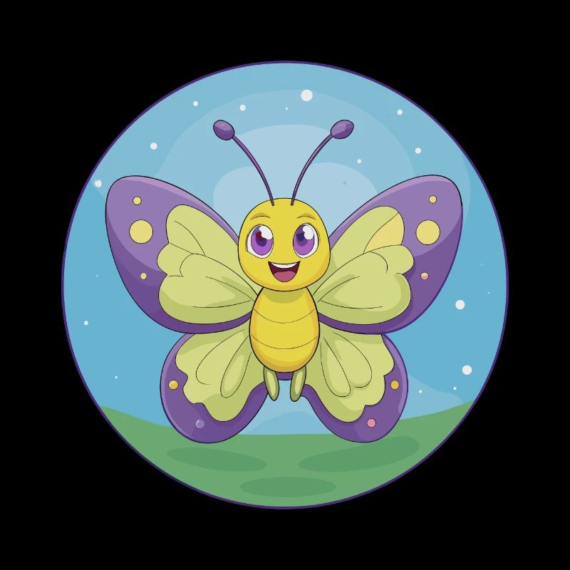 papillon mignon kawaii dessin animé clipart animal de compagnie