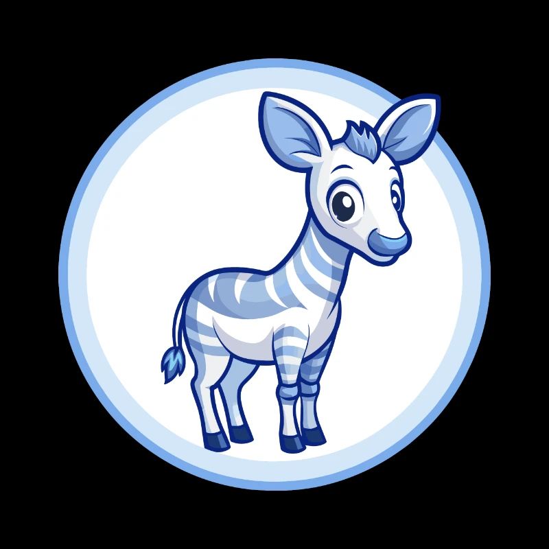 Okapi Blau Kawaii Cartoon Figur Clipart Haustier