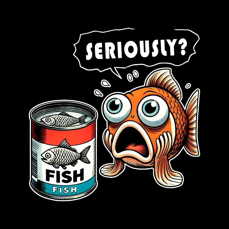 Design amusant de poisson en conserve