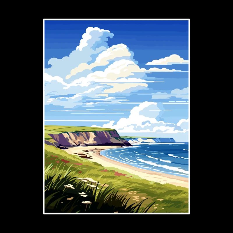 Péninsule de Gower Aonb Affiche de voyage Souvenir WPA