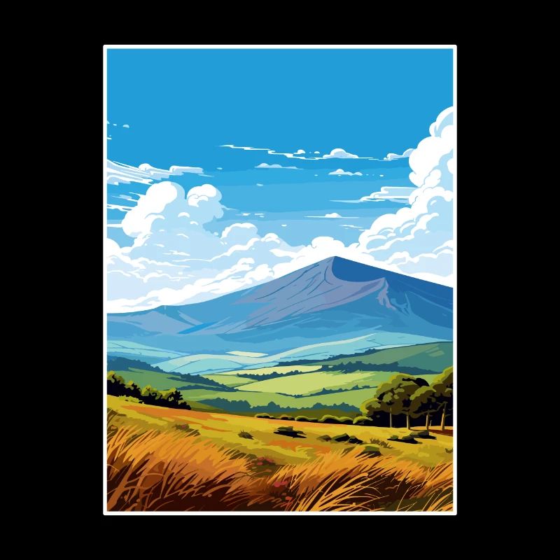 Montagnes de Mourne Aonb Affiche de voyage Souvenir WPA