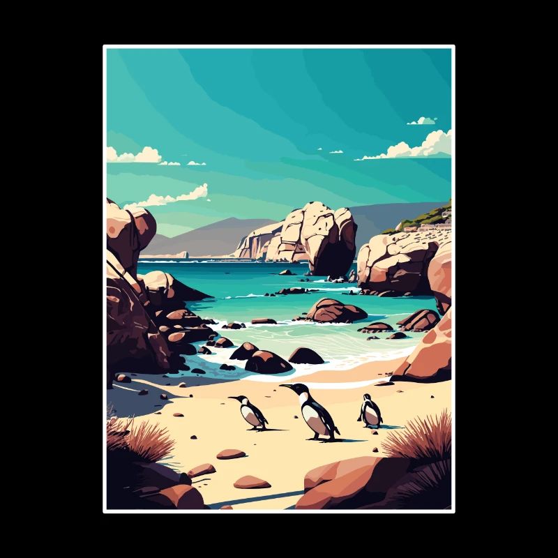 Boulder Beach Südafrika Reiseposter Souvenir
