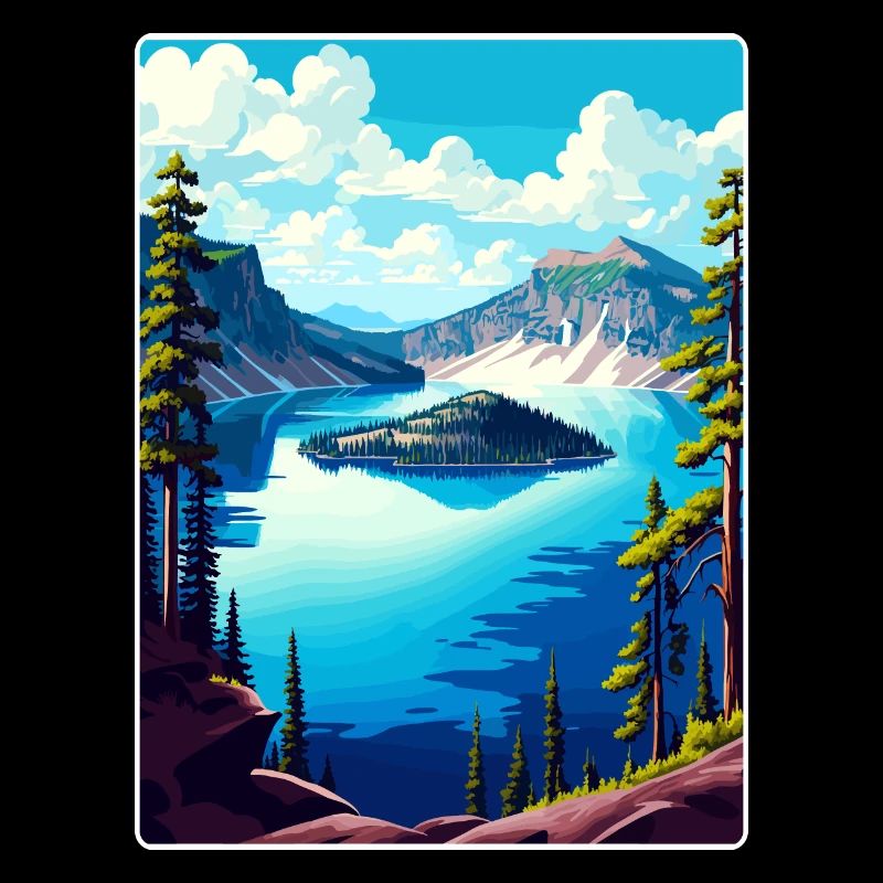Affiche de voyage souvenir du parc national du lac Crater