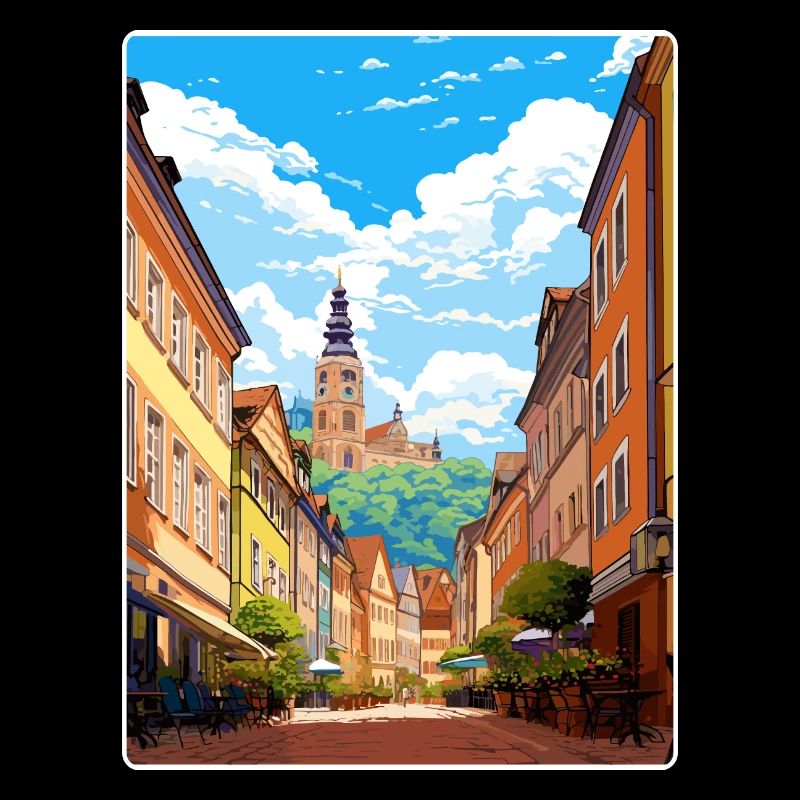 Heidelberg Germany Travel Poster Souvenir Paint WP