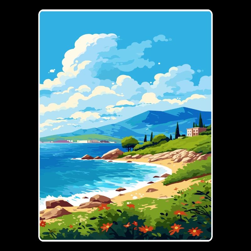 Péninsule de Mani Grèce Affiche de voyage Souvenir WPA