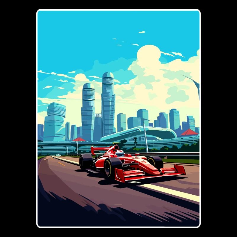 Affiche de voyage de course de sport automobile sur le circuit de Singapour