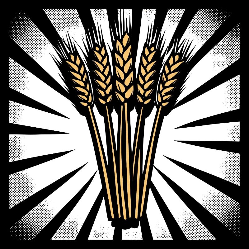 5 Wheat Ears Highlight Gold